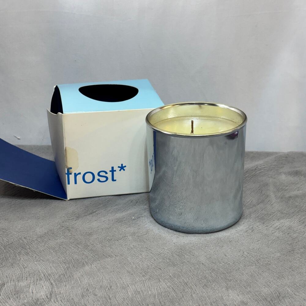 GAP Frost Scented Candle Let It Glow 7.5 oz Unburned Mirrored Holder Boxed